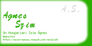 agnes szim business card